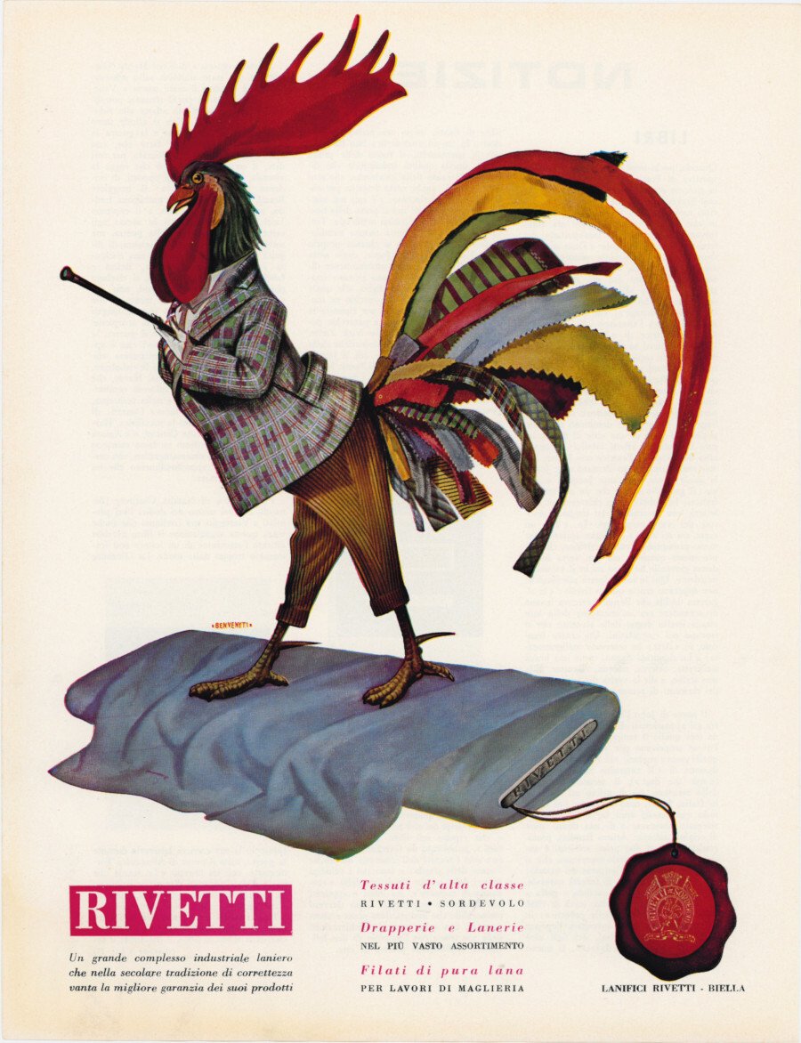 Tessuti Rivetti. Advertising 1957