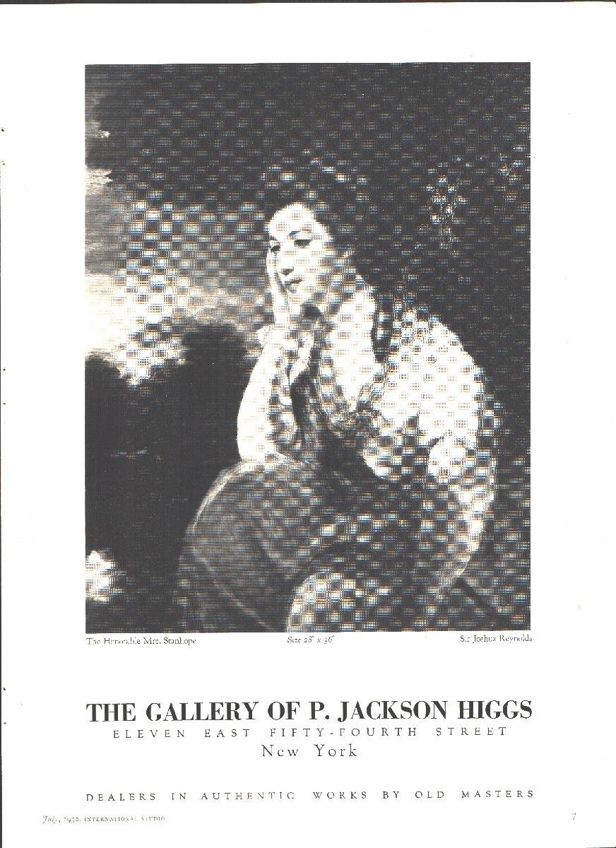 The Gallery of P. Jackson Higgs New York. Pubblicità 1930