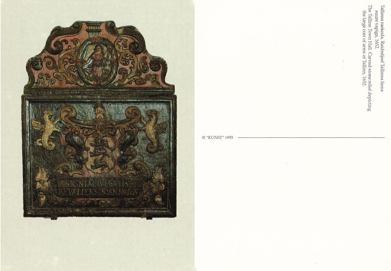 The Tallin Town Hall. Carvd-stone relief depicting. Non viaggiata