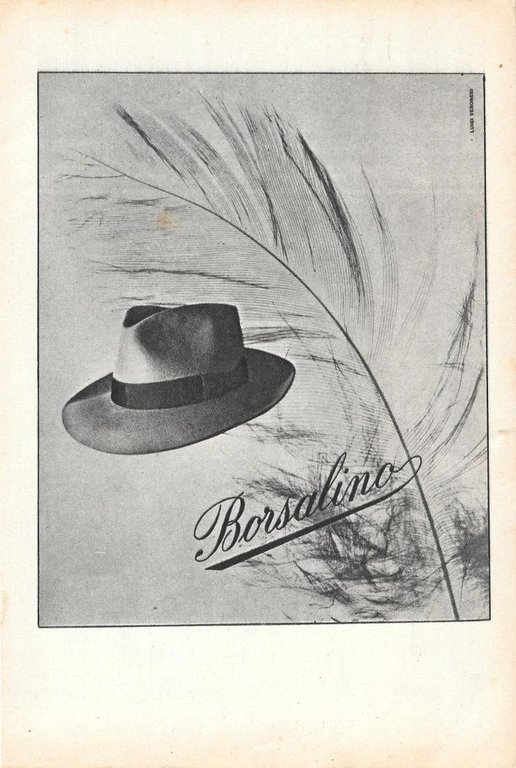 Tisana Kelémata / Borsalino. Advertising 1947, fronte retro