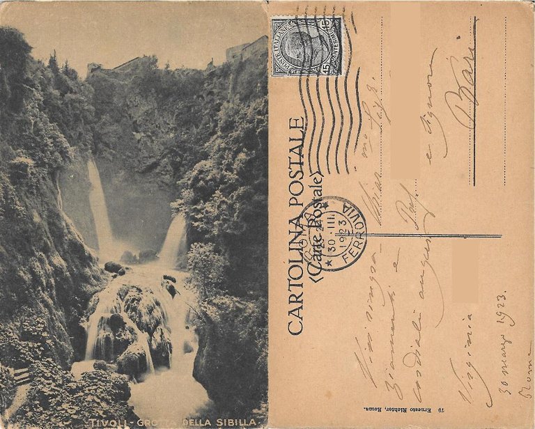 Tivoli. Grotta della Sibilla. Viaggiata 1923
