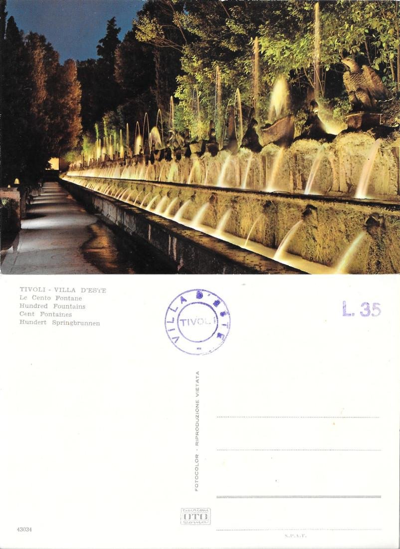Tivoli. Villa d'Este. Le Cento Fontane. Non viaggiata