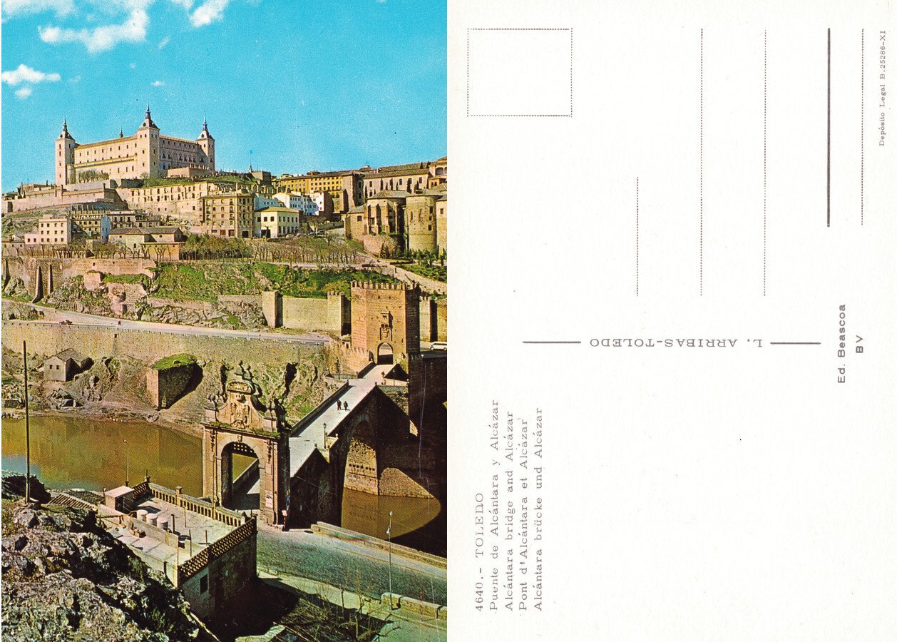 Toledo. Puente de Alcantara y Alcazar. Non viaggiata