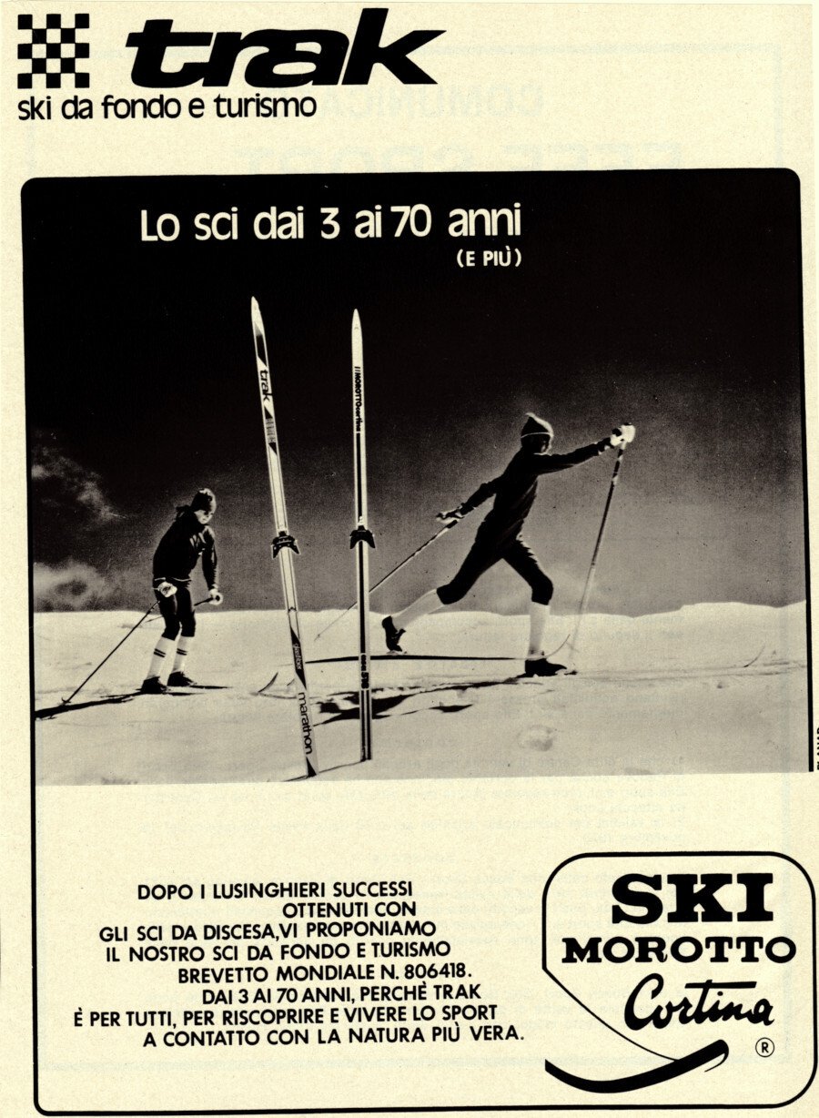 Trak ski da fondo e turismo. Advertising 1976