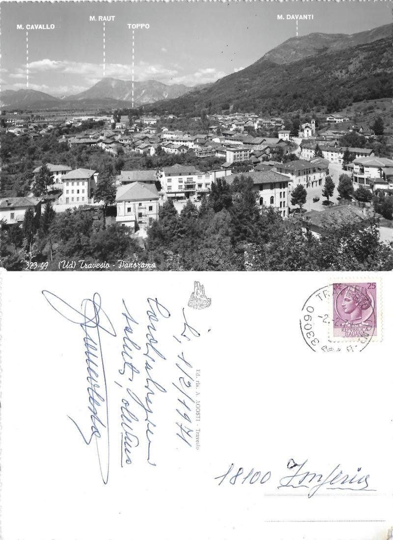 Travesio (PN). Panorama. Viaggiata 1971