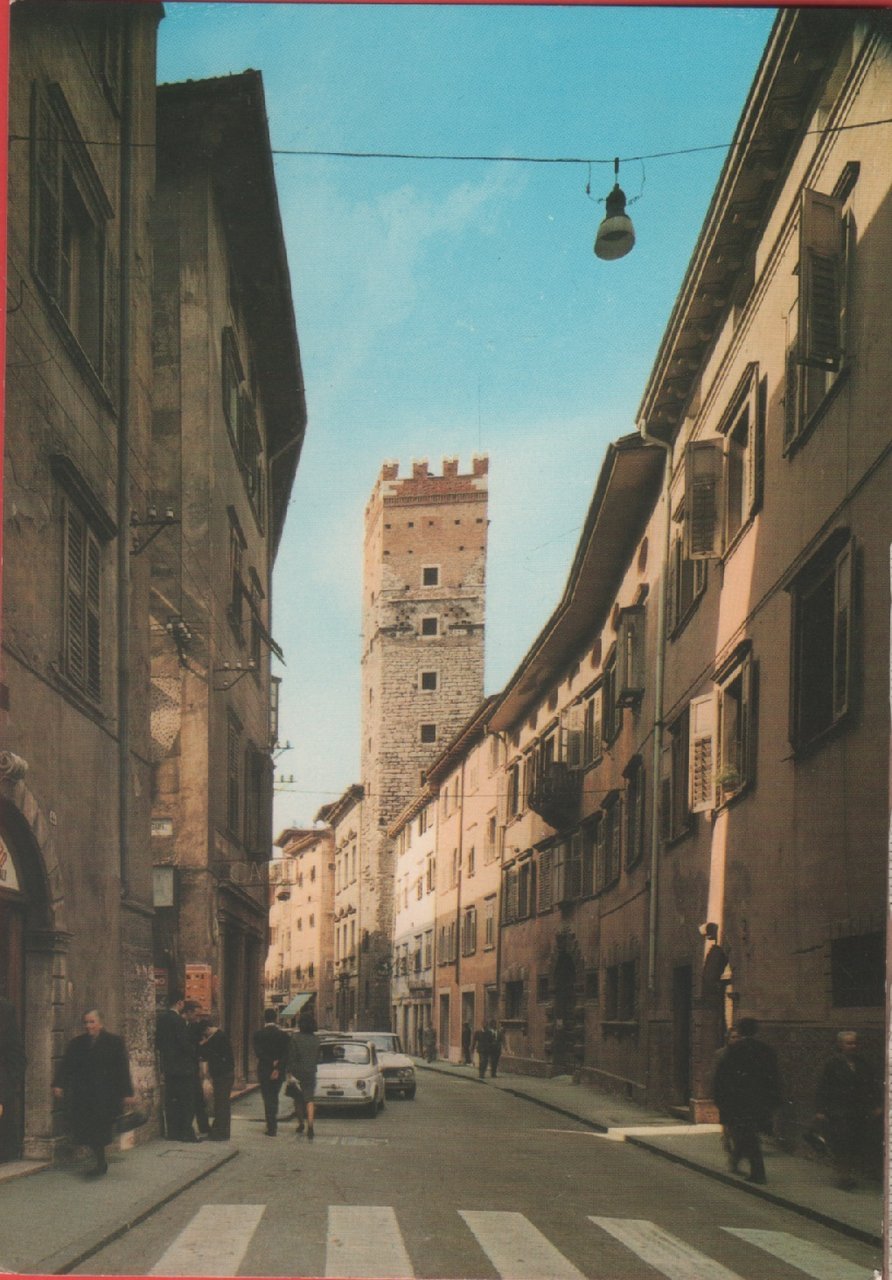 Trento. Via Cavour e Torre della Tromba. Non viaggiata
