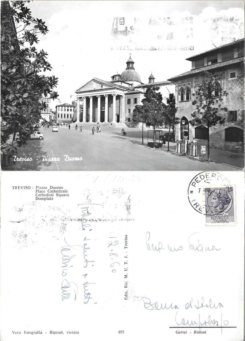 Treviso. Piazza Duomo. Viaggiata 1960