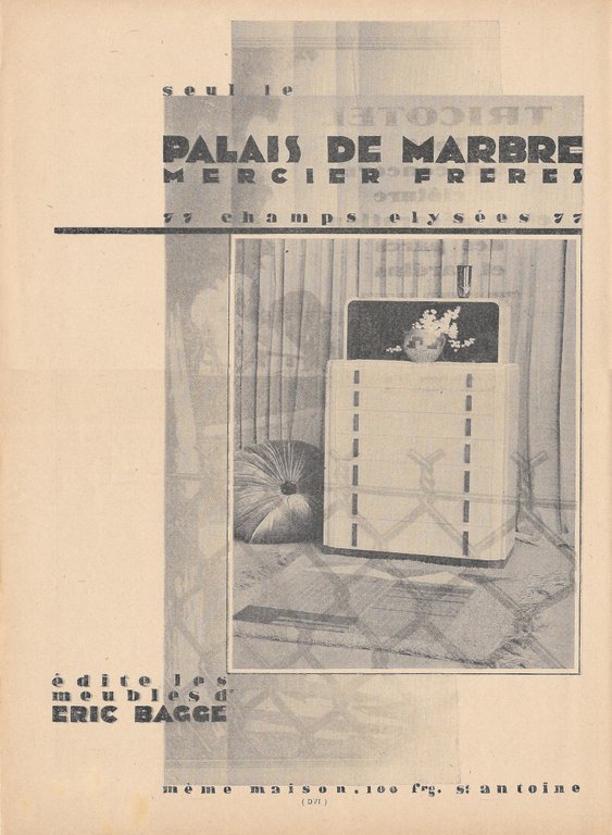 Tricotel / Palais de Marbre Mercier Freres - Advertising 1924