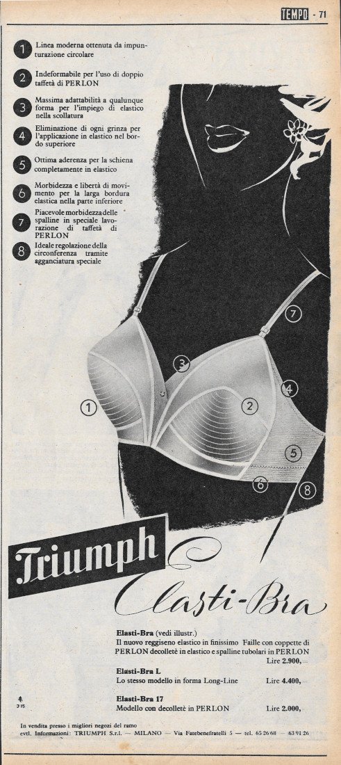 Triumph Elasti-Bra - Advertising 1956