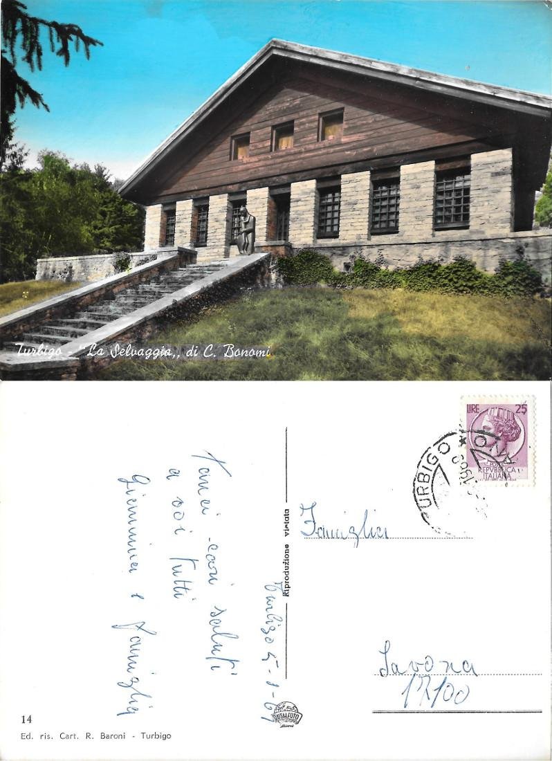 Turbigo. "La Selvaggia" di C. Bonomi. Viaggiata 1969