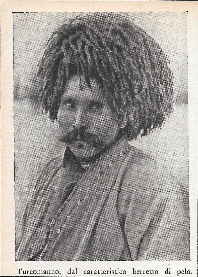 Turcomanno, dal caratteristico berretto di pelo. Stampa 1934