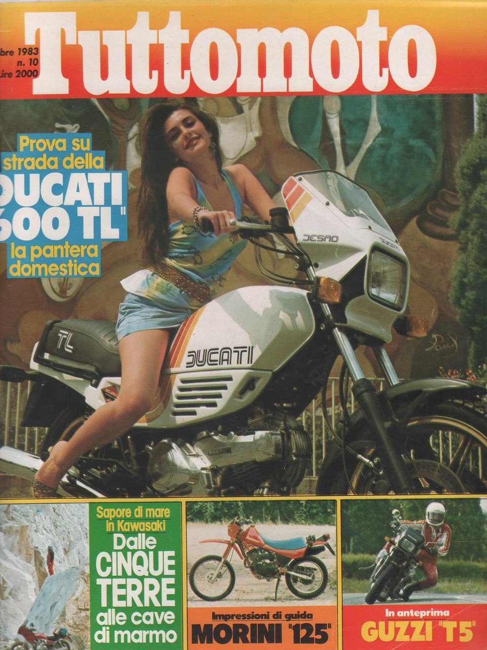 Tuttomoto. 1983 n. 10. Ducati 600TL, Morini 125, Guzzi T5 | Immagine principale