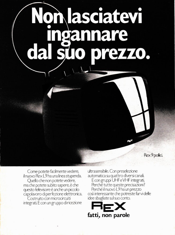 TV REX L9. Advertising 1974