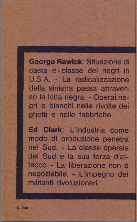 U.S.A. dalle strade alle fabbriche-Potere Nero e Lotte operaie-Verso una …