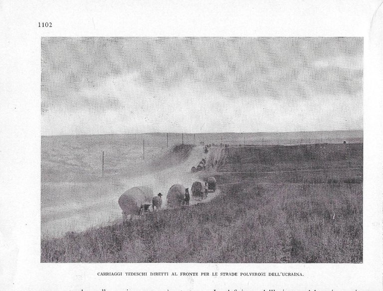 Ucraina. Bersaglieri motociclisti / Carriaggi tedeschi diretti al fronte. Stampa1941 …