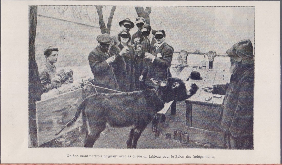 Un ane peignant un tableau pour le Salon de Independats. …