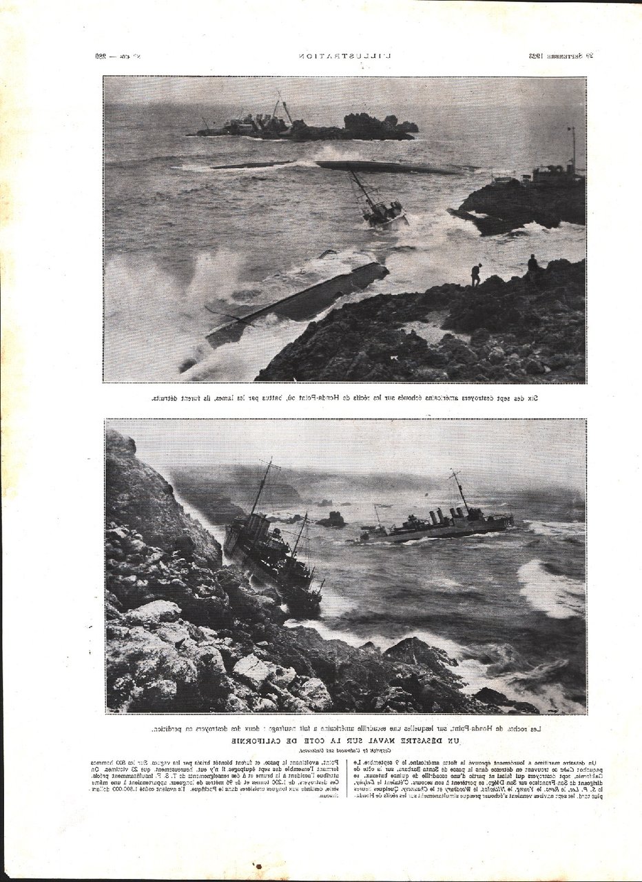 Un desastre naval sur le cote de Californie (Honda Point)). …