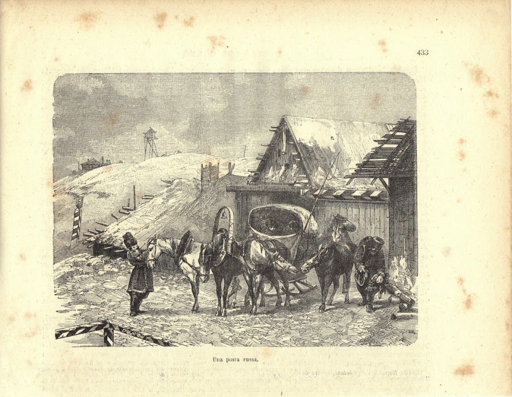 Una posta russa. Stampa 1863.