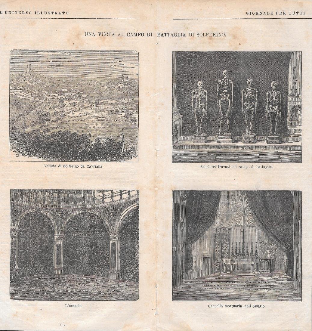 Una visita la campo di battaglia di Solferino. Stampa 1873
