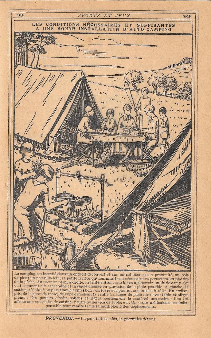 Une bonne installation d'una auto camping. Stampa 1930