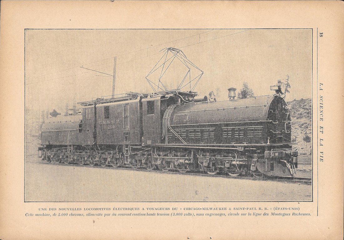 Une des nouvelle locomotives electrique du Chicago-Milwaukee et St.-Paul R.R. …