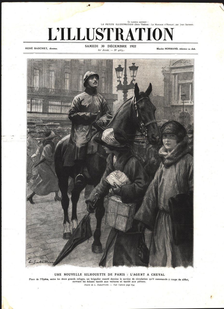 Une nouvelle silhouette de Paris: l'agent a cheval. Immagine 1922