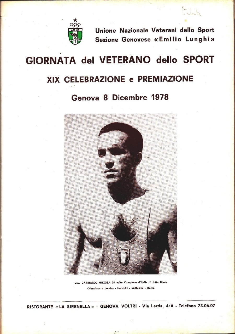 Unione Nazionale Veterani Sportivi - Genova. Manifestazioni e Celebrazioni 1978
