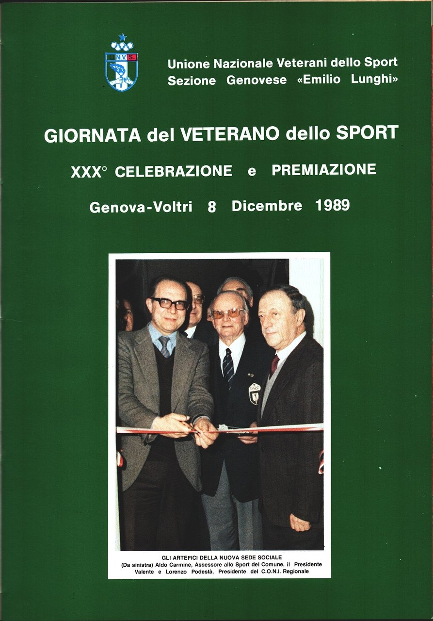 Unione Nazionale Veterani Sportivi - Genova. Manifestazioni e Celebrazioni 1989