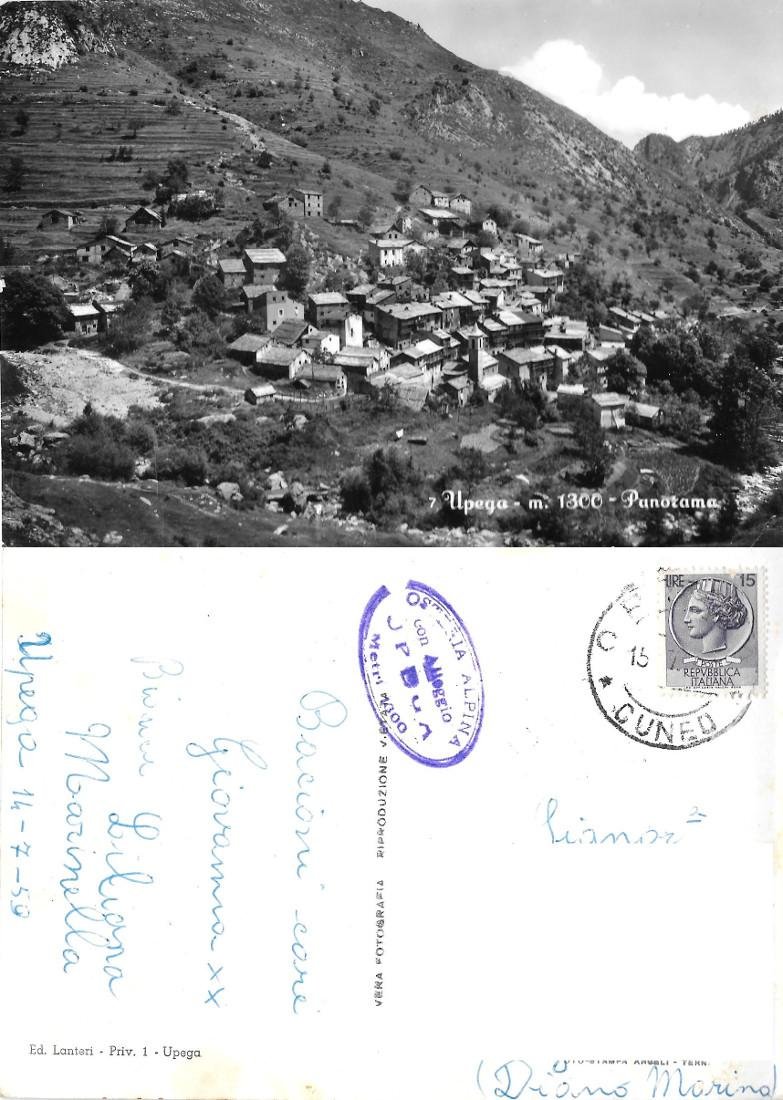 Upega (IM). Panorama. Viaggiata 1959