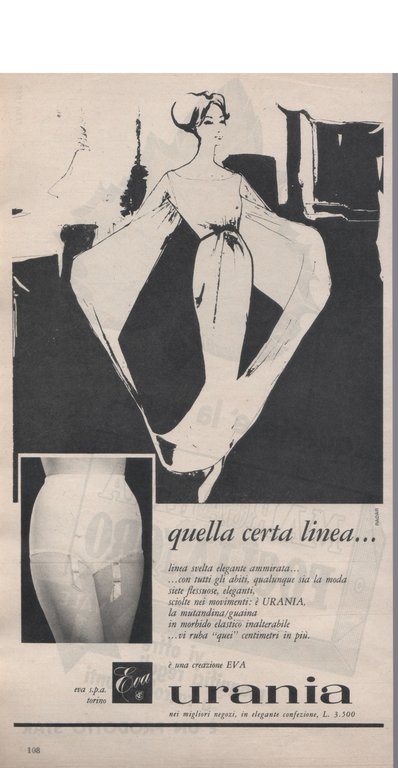 Urania guaina/Margarina foglia d'oro. Advertising 1959