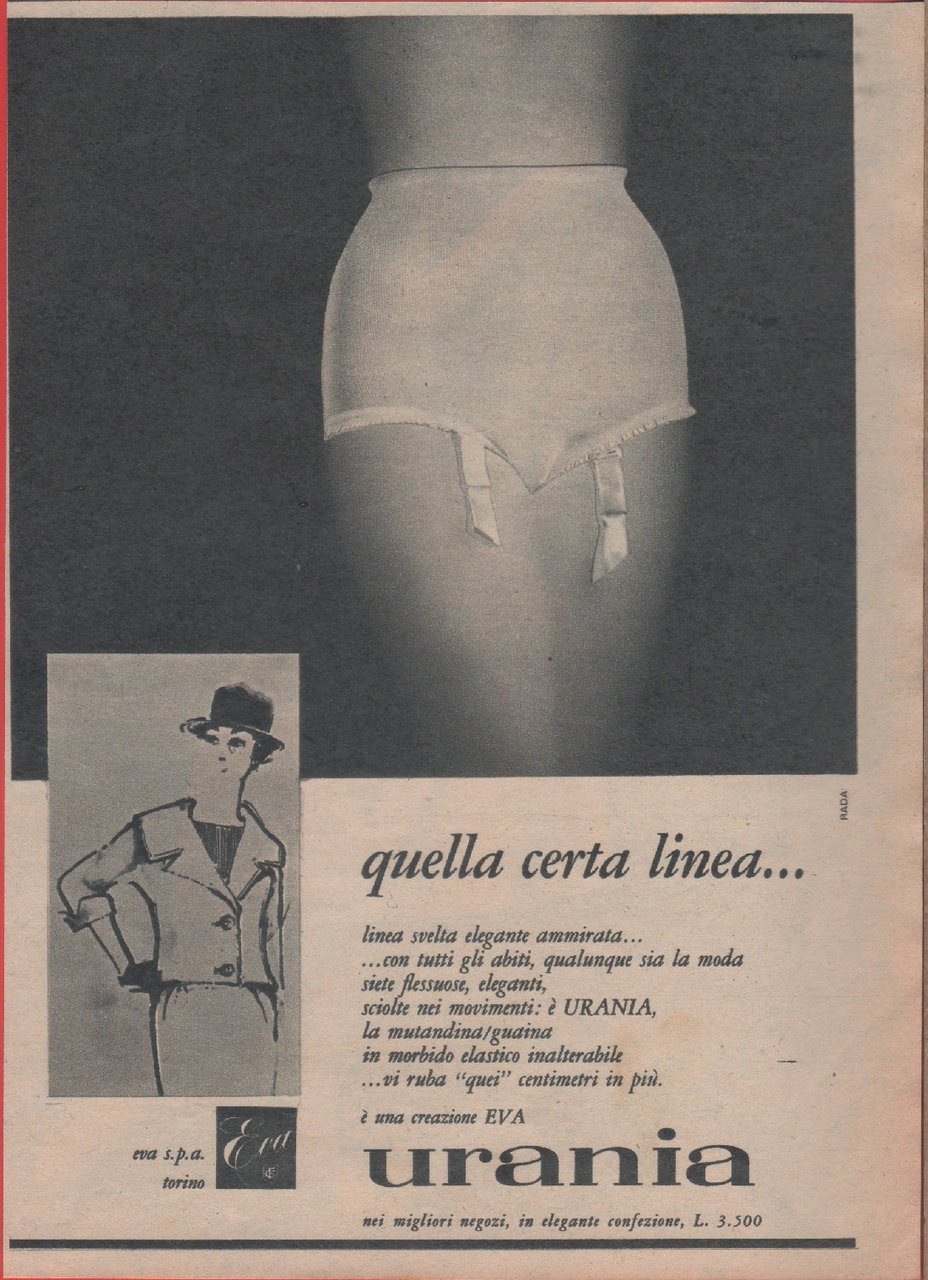 Urania quella certa linea.... Advertising 1959