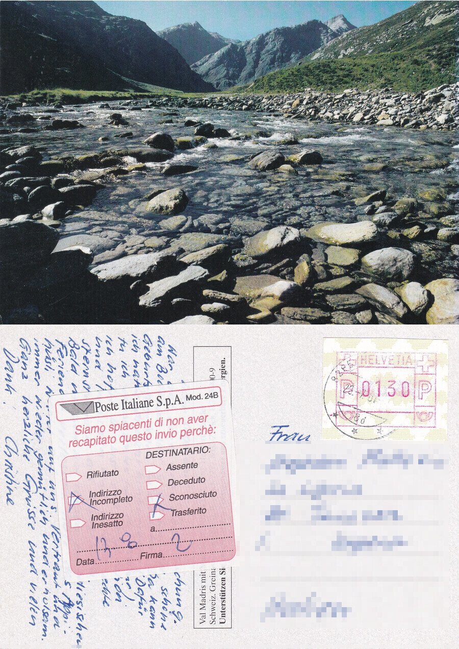 Val Madris. Svizzera. Viaggiata 2001