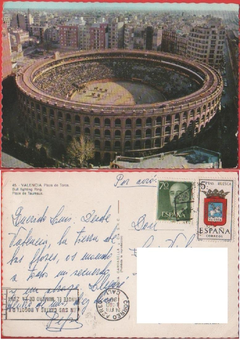 Valencia. Plaza de Toros. Viaggiata 1964