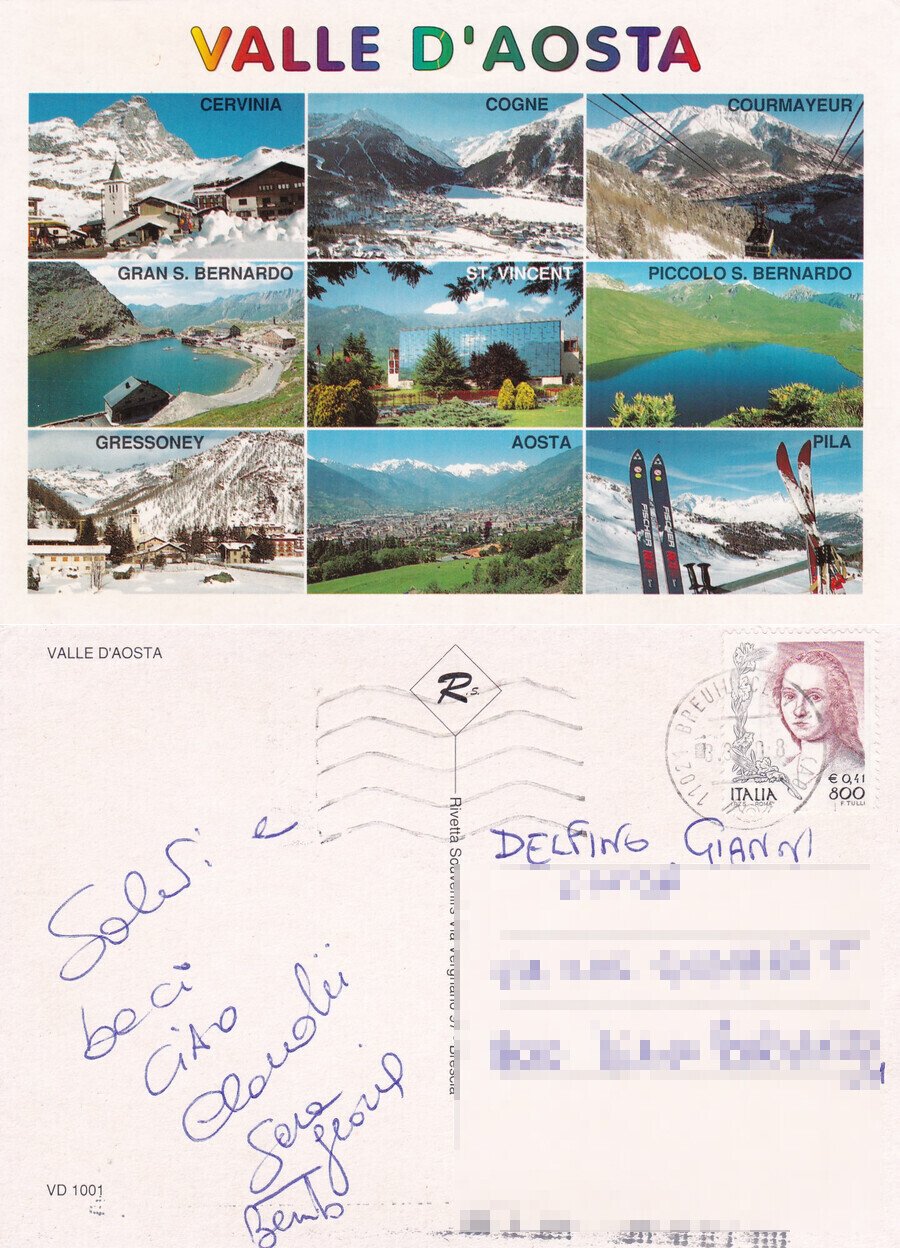 Valle d'Aosta. Vedutine - Viaggiata