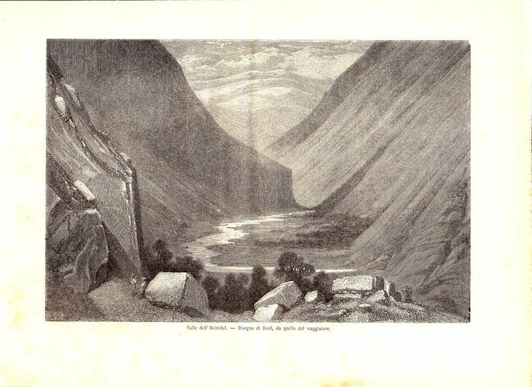 Valle dell'Heimdal (Norvegia). Stampa 1863