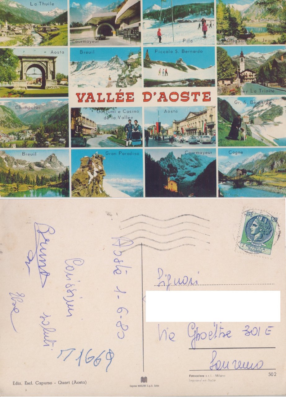 Vallée d'Aoste. Viaggiata 1980