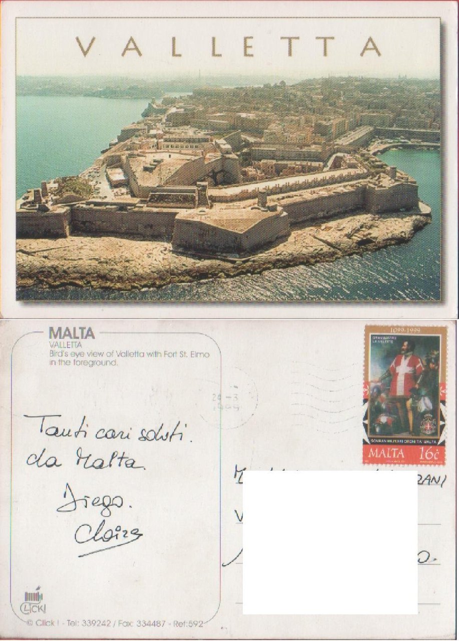 Valletta. Viaggiata 1999