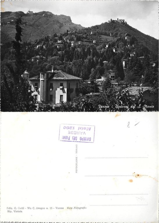 Varese. Dintorni del S. Monte. Timbro. Non viaggiata