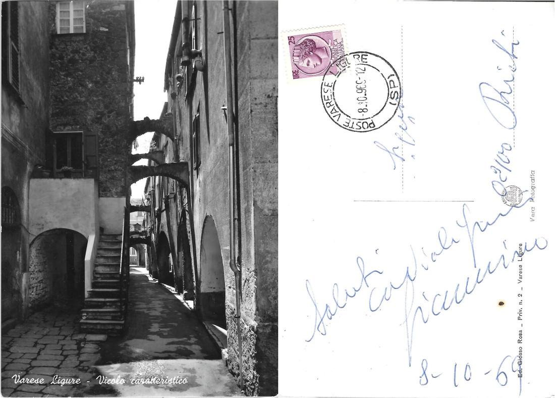 Varese Ligure. Vicolo caratteristico. Viaggiata 1969