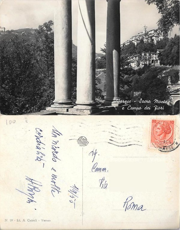 Varese. Sacro Monte e Campo dei Fiori. Viaggiata 1955