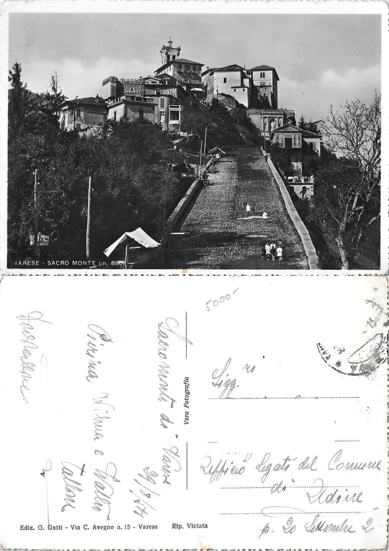Varese. Sacro Monte. Viaggiata 1954