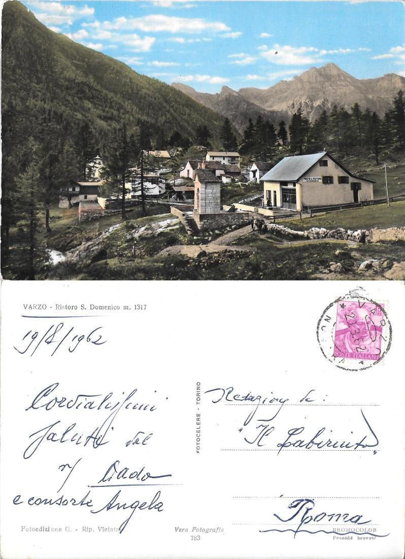 Varzo. Ristoro S. Domenico. Viaggiata 1962