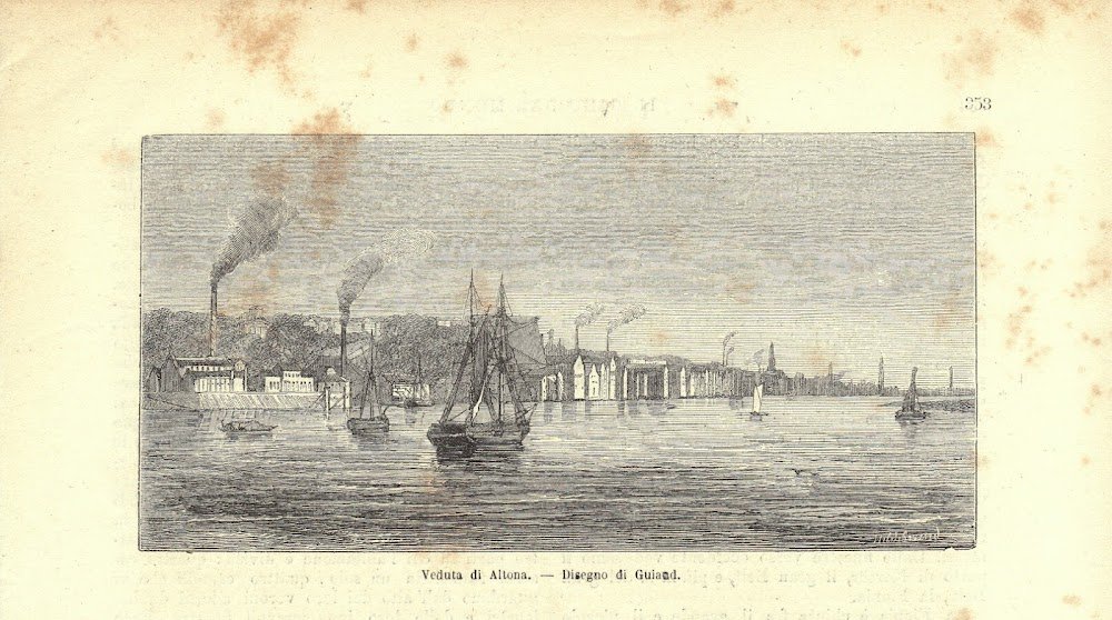 Veduta di Altona. Stampa 1863.