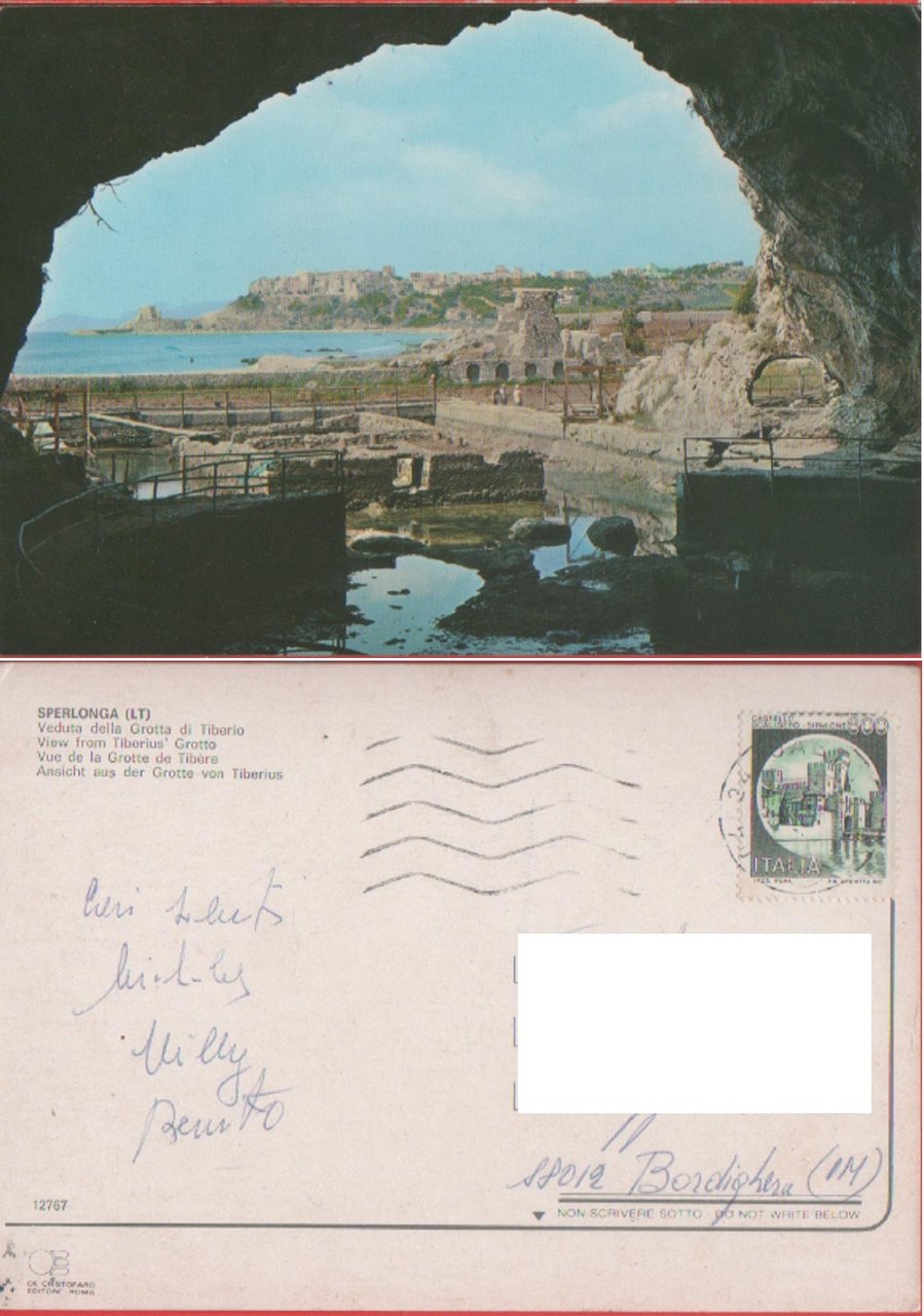 Veduta grotta Tiberio Sperlonga. Viaggiata