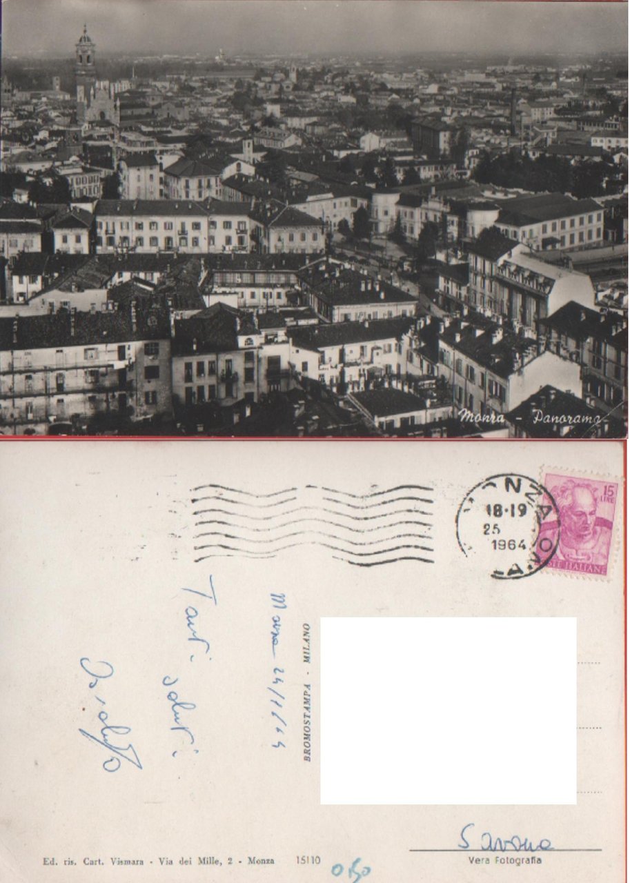 Veduta Milano. Viaggiata 1964