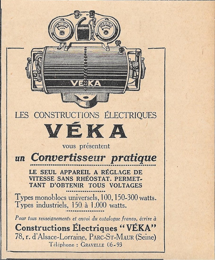 Véka un convertisseur pratique - Advertising 1929