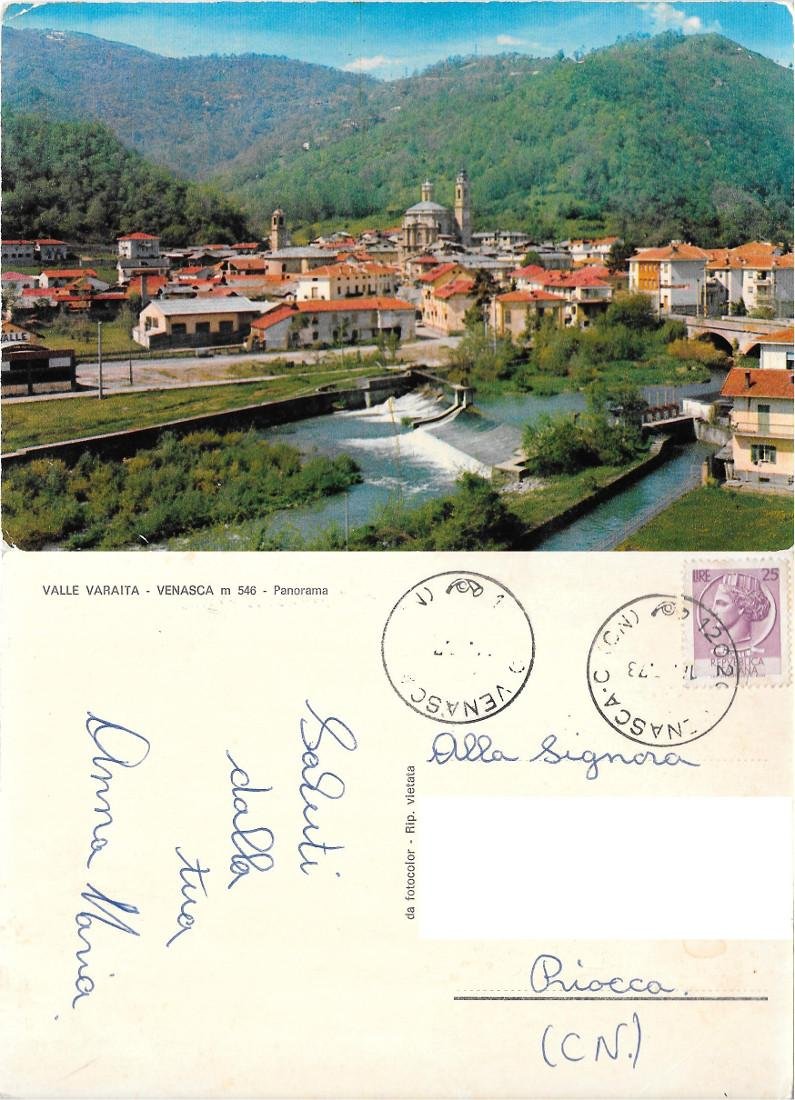 Venasca (CN). Val Varaita. Viaggiata 1973