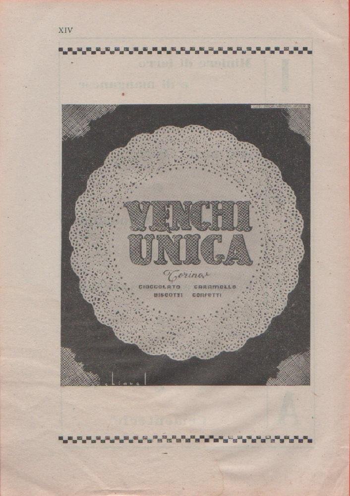 Venchi Unica. Torino. Pubblicità 1940.
