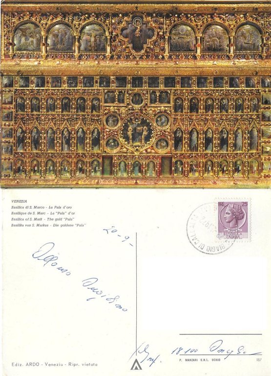 Venezia. Basilica di S. Marco. La Pala d'oro. Viaggiata 1972