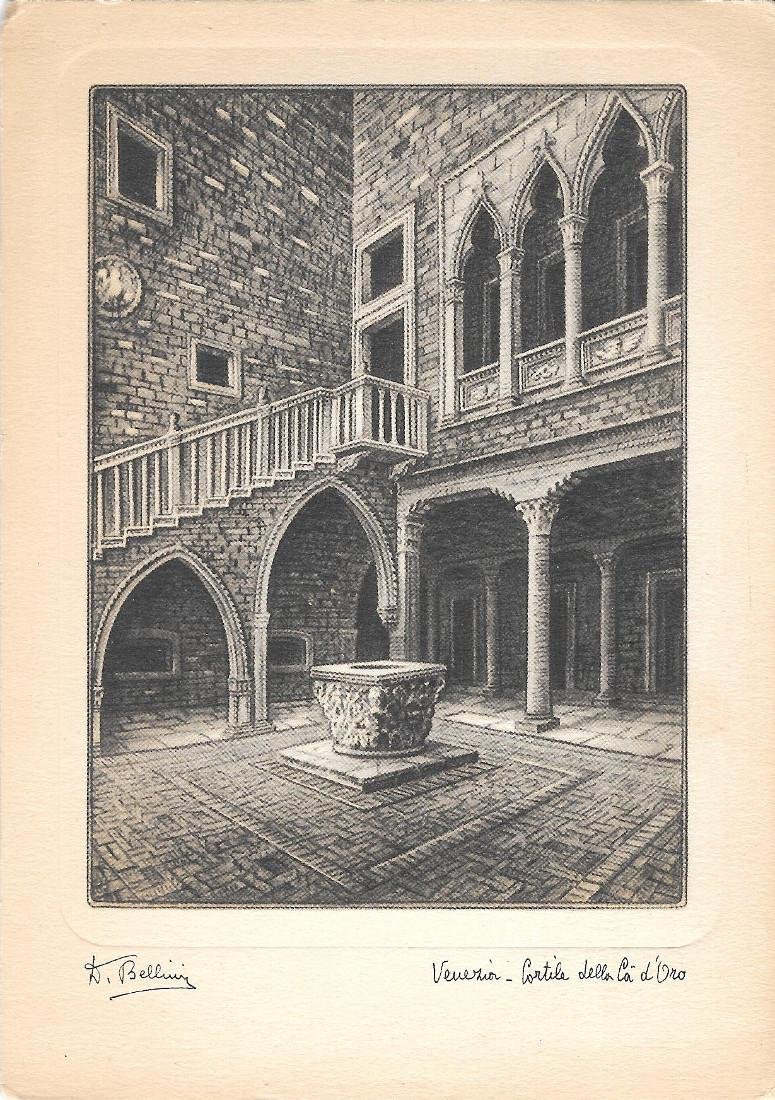 Venezia. Cortile della Ca' d'Oro. Dis. Bellini. Non viaggiata | Immagine principale